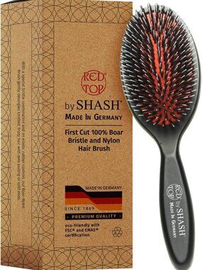 Handmade Nylon Boar Bristle Brush for Normal to Thick Hair - Gentle Detangling